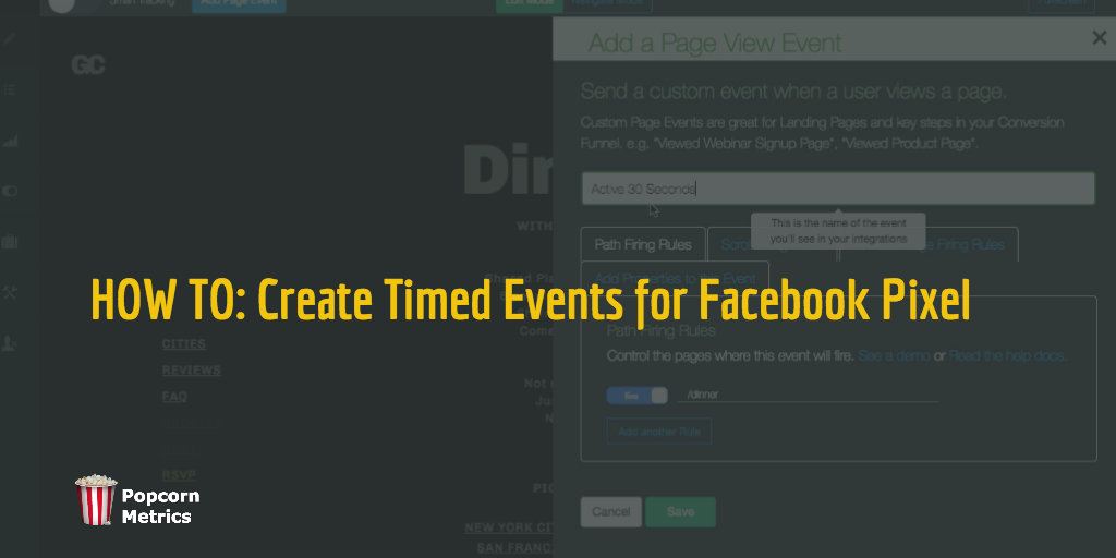 Facebook Pixel: How to create Custom Timed Events to Trigger in X Seconds?